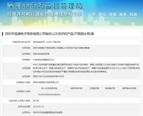 深圳市恒涌電子商務(wù)銷售以次充好的產(chǎn)品 不銹鋼水槽 案